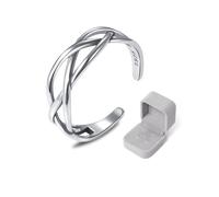 KRYMSON 1 anillo ajustable, viene con caja de joyería gris, anillos vintage, anillos para mujer, joyas de mujer, anillos de plata, anillos unisex, regalos de vacaciones