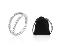 KRYMSON 1 anillo para la nariz, 1 bolsa de almacenamiento negra, anillo de nariz, pendientes de aro para la nariz, joyería de piedra Hao, anillo fino para la nariz, anillo hipoalergénico, Plata