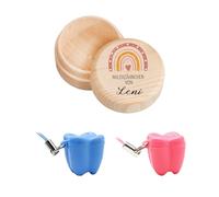 KRYMSON 1 Caja De Dientes Deciduos De Madera Con 2 Cajas De Dientes Pequeñas, Caja De Almacenamiento De Dientes Deciduos Para Niño, Caja De Almacenamiento De Dientes Deciduos