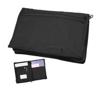 KRYMSON 1 carpeta negra para identificación de coche, bolsa de almacenamiento de documentos, adecuada para cartera, tarjeta de aparcamiento, soporte para gafas de sol, tarjeta de identificación