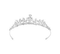KRYMSON 1 corona de princesa para mujer, disfraz de Rapunzel, corona de novia, tiara plateada, tiara para mujer, carnaval, corona plateada, 13*3.3cm, Aleación, Cristal, plata
