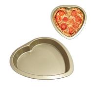 KRYMSON 1 molde para hornear en forma de corazón, molde para pizza antiadherente, molde de corazón de 8 pulgadas, molde para tartas de amor (oro rosa)