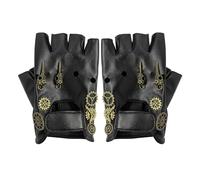 KRYMSON 1 Par De Guantes Steampunk, Góticos, De Medio Dedo, Accesorios De Moto, Steampunk, Caballero, Góticos, Unisex, Negro, Talla Única
