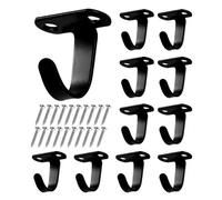 KRYMSON 10 ganchos de acero inoxidable, ganchos de techo, ganchos multifuncionales para armario, baño, cocina, etc. (negro)