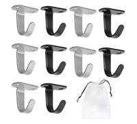 KRYMSON 10 ganchos detecho con 1 bolsa de almacenamiento, ganchos roscados y para tornillos de pared, ganchos inoxidable para cocina y baño