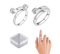 KRYMSON 2 anillos de punto con 1 caja transparente, lazos de ganchillo, anillos de punto, anillos de punto, lazos de ganchillo para ganchillo, ganchillo ajustable
