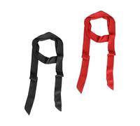 KRYMSON 2 Bandas para Mujer, Corbatas Largas, Gomas para el Pelo, Cinturones Decorativos Transpirables Sedosos de Tela (Negro, Rojo), 5 * 200 cm
