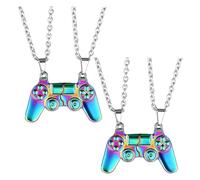 KRYMSON 2 cadenas magnéticas, cadenas de parejas, cadenas magnéticas para parejas, cadenas de amistad, adecuadas para buenos amigos, parejas o amantes de los juegos (color iridiscente), talla única,