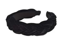 KRYMSON 2 diademas trenzadas de terciopelo trenzado, estilo vintage, accesorios para el cabello, elegantes diademas para mujer, diademas de terciopelo, perfectas para el uso diario