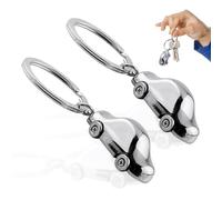 KRYMSON 2 llaveros de metal para coche, llaveros de coche, regalos de coche para hombres, llaveros de coche, adecuados para hombres y mujeres para colgar en mochilas y bolsos, plata, Talla única