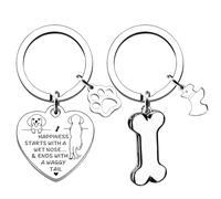 KRYMSON 2 llaveros para perros, diseños creativos personalizados, huesos de perro, regalos conmemorativos para perros, accesorios para pasear perros, regalos adecuados para amantes de los perros,