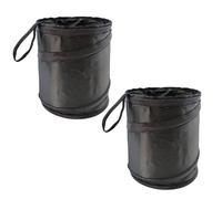 KRYMSON 2 mini cubos de basura plegables para coche, bolsa de basura portátil para coche, a prueba de fugas, cubo de basura plegable para el almacenamiento y la recogida de basura del coche (negro)