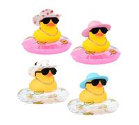 KRYMSON 2 piezas de patos de coche decoración para salpicadero de coche, accesorios de coche, pato de goma personalizado, pato oscilante, decoración de coche, accesorios interesantes para el coche