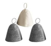 KRYMSON 2 sombreros de sauna grises y 1 gorro de sauna blanco, gorro de sauna de fieltro, para hombre y mujer, accesorio para sauna, gorro de ducha de fieltro absorbente