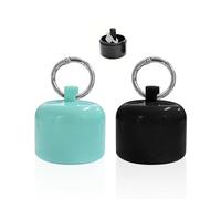 KRYMSON 2 unidades de joyero portátil con llavero, mini caja de almacenamiento para anillos, collares, pulseras, pendientes (negro, azul)