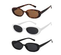 KRYMSON 3 gafas de sol de moda para mujer, gafas de sol ovaladas, gafas de sol retro, gafas de sol divertidas, gafas de sol estilo años 90, gafas de sol para fiesta, multicolor