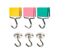 KRYMSON 3 ganchos adhesivos magnéticos, 3 ganchos, ganchos adhesivos sin perforación, ganchos de pared, ganchos multifuncionales sin rastro, ganchos para ropa detrás de la puerta, para colgar toallas