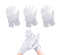 KRYMSON 3 pares de guantes blancos de algodón, protección contra incendios, guantes acolchados, para caballeros, protección contra quemaduras