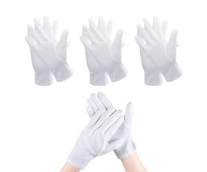 KRYMSON 3 pares de guantes blancos de algodón, protección contra incendios, guantes acolchados, para caballeros, protección contra quemaduras