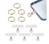 KRYMSON 5 clips para cordón de teléfono móvil con 5 hebillas de metal, espaciadores para teléfono móvil, parches para cordón de teléfono móvil, adecuados para teléfonos móviles, llaves, etc.