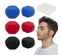 KRYMSON 6 Piezas De Entrenador De Línea De Mandíbula Y 1 Pieza De Caja De Almacenamiento Transparente, Dispositivo De Ejercicio Muscular De La Mandíbula, Entrenador De Menton, Gel Tonificante De La