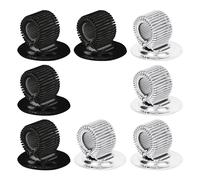 KRYMSON 8 Piezas Magnético para Bolígrafo, Soporte Giratorio de Acero Inoxidable para Lápiz de Coche, Adhesivo de Un Solo Orificio, Adecuado para Oficinas, Profesores