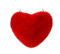 KRYMSON Bolso de Mano de Peluche en Forma de Corazón para Mujer, San Valentín, Rojo, 20 * 25 cm