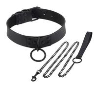 KRYMSON Collar de cuero negro, ajustable, estilo oscuro, adecuado para fiestas de cosplay y otros eventos