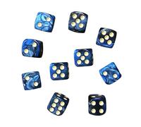 KRYMSON Juego de 10 dados de juego de 6 lados negros y azules, mini dados acrílicos, juegos de mesa, dados de juego de 6 lados, juego de dados para juegos de mesa
