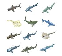 KRYMSON Juego de 12 Tiburones para Bebé, Juguete de Baño, para Niños, Marinos y Animales