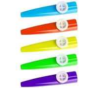 KRYMSON Juego de 15 cazuelos de plástico para niños, diafragma de kazoo, guitarra, ukelele, acompañamiento de violín, instrumento de fiesta, instrumento musical para principiantes (multicolor)
