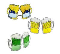 KRYMSON Juego de 3 vasos de cerveza, gafas de sol de copa de vino, copas de Oktoberfest, gafas de sol de baile de playa, estilo hawaiano, divertidas gafas de sol de carnaval