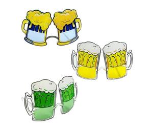 KRYMSON Juego de 3 vasos de cerveza, gafas de sol de copa de vino, copas de Oktoberfest, gafas de sol de baile de playa, estilo hawaiano, divertidas gafas de sol de carnaval