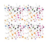 KRYMSON Juego De 50 Uñas Hipoalergénicas Para Ombligo, Joyería Para Piercing Resistente Al Agua Y Al Sudor, Uñas Curvas Para Lengua De Acero Inoxidable
