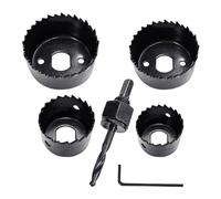 KRYMSON Juego de 6 herramientas de perforación de acero al carbono, accesorios para sierra perforadora de metal, madera, placa de plástico, herramienta de perforación para paneles de yeso, juego de