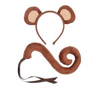 KRYMSON Juego de Disfraz de Mono Con Diadema y Cola - Cosplay Para Niños y Adultos - Disfraz de Animal Para Halloween