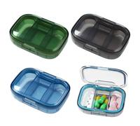 KRYMSON Organizador de píldoras, pastillero de 3 piezas con 3 compartimentos, adecuado para viajes de negocios, viajes, excursiones y camping (azul, verde, negro)