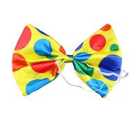 KRYMSON Pajarita de payaso, lazos amarillos, accesorios de ropa, lazos de payaso alrededor del cuello, divertidas moscas de lunares de colores, 2 unidades, 25 x 16 cm, unisex para adultos