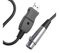 Kryolithm Cable de micrófono USB de 3 m, conector USB macho a XLR hembra para control de luz, audio, micrófonos e iluminación de escenarios, conexión Plug & Play compatible