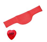 Kryotherm - Cojín de huesos de cereza natural, terapia de calor y masaje, funda de microfibra, para microondas/horno + calentador de manos Olanmarp con corazón (cojín cervical 58 x 16 cm)