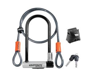 Kryptonite (001966/001072) Antirrobo U kryptolok Standard W/Flex Cable Y Flexframe Bracket (102x229) Candado, Calidad, Hombres, Negro, Talla única