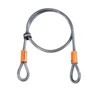 Kryptonite Kryptoflex - Cable de seguridad, color plateado/naranja - 120 cm, Ø 10 mm (410 Looped)