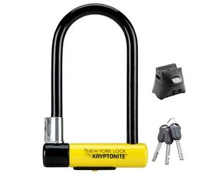 Kryptonite New York - Candado en U estándar para Bicicleta, antirrobo, Resistente, se Vende Seguro Dorado, grillete de 16 mm con Soporte de Montaje y Llaves, Bloqueo de Seguridad definitivo para