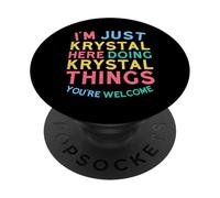 Krystal Here Doing Krystal Things Funny Krystal Nombre PopSockets PopGrip Adhesivo