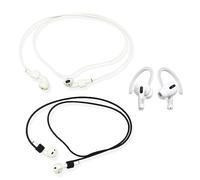 Kryzalite® Juego de 2 cables magnéticos antipérdida para AirPods 1&2/Pro/3rd/Pro 2, silicona suave, gancho para la oreja (2 correas y 1 gancho para la oreja), Negro
