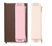 Kryzalite Pack de 2 estuches elásticos de piel para cuadernos, lápices, rotuladores, estuches con banda elástica para diarios bíblicos, planificadores (blanco, rosa), multicolor, large, moderno