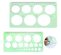 Kryzulax 2 Piezas Plantillas Para Dibujar,Plantilla Circulos,Reglas Dibujo Tecnico,Plantilla Elipses Isometricas,para Medir Reglas Círculo Geométrico Plantillas de Dibujo(Verde Transparente)