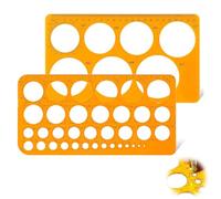 Kryzulax 2 Piezas Plantillas Para Dibujar,Plantilla Circulos,Reglas Dibujo Tecnico,Plantilla Elipses Isometricas,para Medir Reglas Círculo Geométrico Plantillas de Dibujo(Naranja Transparente)