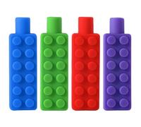 Kryzulax 4 Piezas Lápices Masticables de Silicona,Mordedor Autismo,Cubrelápices Masticables,Adornos Para Masticar Lápices,para dentición,autismo,TDAH y necesidades de mordida para niños