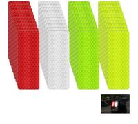 Kryzulax 40 Piezas Pegatinas Reflectantes,Reflectante Bicicleta,Adhesivo Reflectante,Cinta Adhesiva Reflectante Seguridad,4 Colores,Cuadrados Reflectante para Bicicleta/Cochecito/Casco/Moto